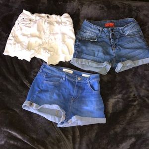 Three Jean shorts